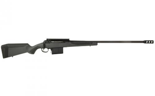 Savage 110 Long Range Hunter, Bolt Action Rile, Long Action, 338 Lapua, 26" Barrel, Muzzle Brake, Matte Finish, Black, Gray Synthetic Stock, 1 Magazine, 5 Rounds, Right Hand 57037