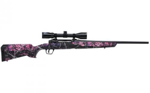 Savage Axis II XP Compact, Muddy Girl Compact, Bolt Action Rifle, Short Action, 243 Winchester, 20" Barrel, Muddy Girl Camo Finish, Synthetic Stock, Right Hand, Bushnell Banner 3-9x40mm scope, 1 Magazine, 4 Rounds 57100