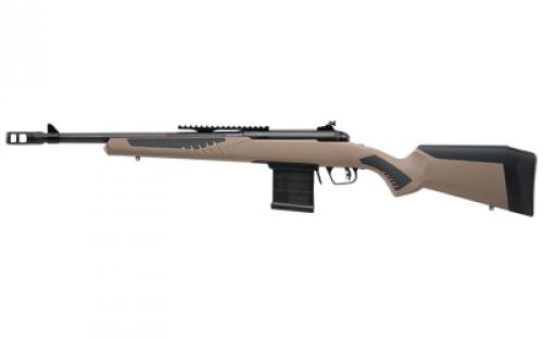 Savage 110 Scout, Bolt Action Rifle, Short Action, 450 BUSHMASTER, 16.5 Barrel, Matte Finish, Black, Flat Dark Earth Synthetic Stock, Right Hand, 1 Magazine, Muzzle Brake, 10 Rounds 57139