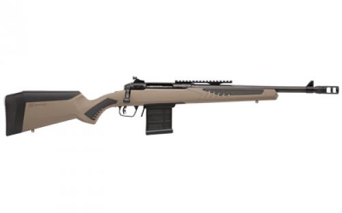 Savage 110 Scout, Bolt Action Rifle, Short Action, 450 BUSHMASTER, 16.5" Barrel, Matte Finish, Black, Flat Dark Earth Synthetic Stock, Right Hand, 1 Magazine, Muzzle Brake, 10 Rounds 57139