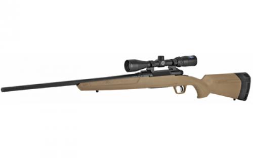 Savage Axis II FDE, Bolt Action Rifle, 308 Winchester, 22" Sporter Barrel, Matte Finish, Black, Flat Dark Earth Polymer Stock, Right Hand, 1 Magazine, 4 Rounds, Includes Banner 3-9x40 Scope 57174