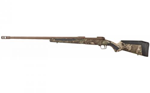 Savage 110 High Country, Bolt Action Rifle, 7MM Remington, 24 Threaded Barrel, PVD Finish, True Timber Strata Camo Synthetic AccuStock, AccuTrigger, Detachable Box Magazine, 3 Rounds, Right Hand 57418