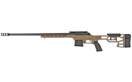 Savage 110 Precision, Bolt Action Rifle, 6.5 Creedmoor, 24 Heavy Barrel, Threaded 5/8-24, BA Muzzle Brake, Flat Dark Earth, MDT LSS XL Chassis, AccuTrigger, Right Hand, 10 Rounds, Includes 1 AICS Magazine and 20 MOA 1 Piece EGW Rail 57564