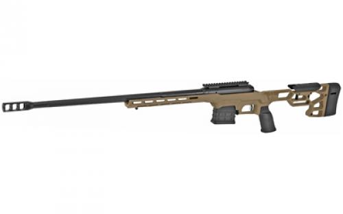 Savage 110 Precision, Bolt Action Rifle, 6.5 Creedmoor, 24" Heavy Barrel, Threaded 5/8-24, BA Muzzle Brake, Flat Dark Earth, MDT LSS XL Chassis, AccuTrigger, Right Hand, 10 Rounds, Includes 1 AICS Magazine and 20 MOA 1 Piece EGW Rail 57564