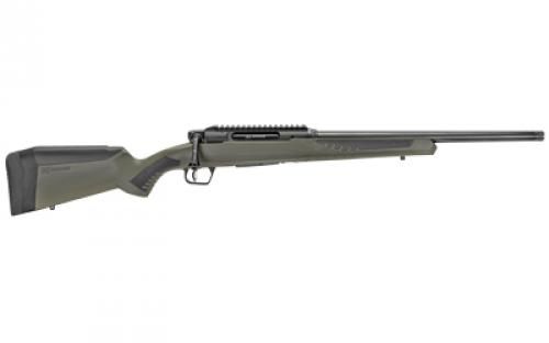 Savage Impulse Hog Hunter, Straight Pull Bolt Action Rifle, 308 Winchester, 18" Barrel, Threaded, Matte Finish, Black, Olive Drab Green AccuStock, Right Hand, AccuTrigger, Detachable Box Magazine, 20 MOA Rail, 4 Rounds, 1 Magazine 57653