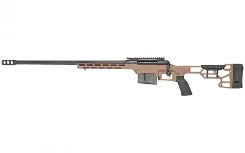 Savage 110 Precision, Bolt Action Rifle, 308 Winchester, 20 Heavy Barrel, Threaded 5/8-24, BA Muzzle Brake, Matte Finish, Black, Flat Dark Earth MDT LSS XL Chassis, AccuTrigger, Includes 1 AICS Magazine and 20 MOA 1 piece EGW Rail, 10 Rounds, Left Hand 57695