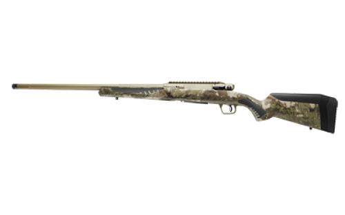 Savage Impulse Big Game, Straight Pull, Bolt Action Rifle, 7MM PRC, 22 Fluted Barrel, Threaded 5/8X24, Cerakote Finish, Hazel Green, Savage Woodland Camo AccuStock, Right Hand, AccuTrigger, Detachable Box Magazine, 20 MOA Rail, 4 Rounds, 1 Magazine 58028