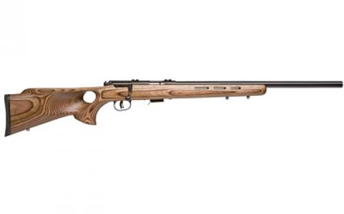 Savage 93R17 BTV, Bolt Action, 17HMR, 21 Heavy Barrel, Blued Finish, Brown Laminated Thumbhole Stock, Detachable Box Magazine, 5Rd, Right Hand 96250