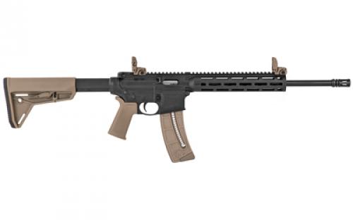 Smith & Wesson M&P15-22, Semi-automatic, AR, 22LR, 16.5" Threaded Barrel, Flat Dark Earth MOE-SL Grip, Stock and Rail Panels, 25Rd, Flip Up Front and Rear Sights 10210