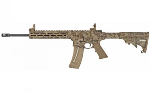 Smith & Wesson M&P15-22, 22LR, 16.5 Barrel, Kryptek Highlander pattern, 6 Position Collapsible Stock, Threaded Barrel, 25Rd, Flip Up Front and Rear Sights 10211