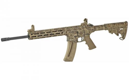 Smith & Wesson M&P15-22, 22LR, 16.5" Barrel, Kryptek Highlander pattern, 6 Position Collapsible Stock, Threaded Barrel, 25Rd, Flip Up Front and Rear Sights 10211