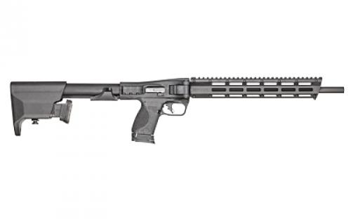 Smith & Wesson M&P FPC, Semi-automatic Folding Carbine, 9MM, 16.25", MLOK Handguard, Anodized Finish, Black, Flat Faced Trigger, Interchangeable Palmswell Panel, Fixed Stock Stores (2) Magazines, Includes Range Bag, (3) 10 Round Magazines, BLEM (Damaged Box) 12576