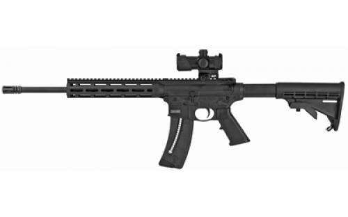 Smith & Wesson M&P15-22, Semi-automatic, AR, 22LR, 16.5 Threaded Barrel, Black, 25Rd, 10 M&P Slim Handguard with Magpul M-LOK, MP100 4MOA Red/Green Dot Optic Included, BLEM (Damaged Case) 12722