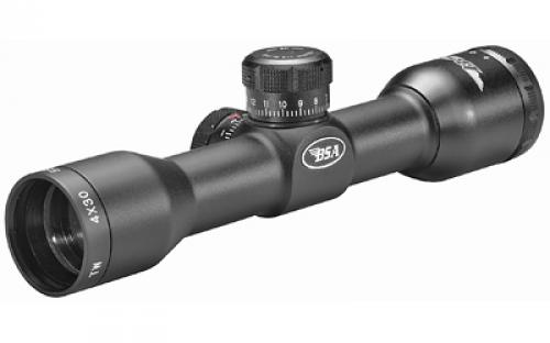 BSA Optics Tactical Weapon, Rifle Scope, 4X30, 1 Maintube, Mil Dot Reticle, 1/4 MOA Adjustments, Black Color TW4X30