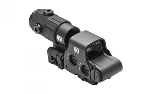 EOTech Holographic Hybrid Sight V, Night Vision Compatible Sight, 68MOA Ring with (4) 1 MOA Dots, Matte Finish, Black, Side Buttons, Includes EXPS3-4 & G45 5X Magnifier With QD Switch-to-side Mount, BLEM (Damaged Case) HHS V