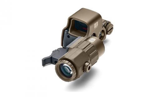 EOTech EXPS3-0 Holographic Sight, Red 68 MOA Ring with 1 MOA Dot Reticle, Night Vision Compatible, Side Button Controls, Quick Disconnect Mount, Includes G33 3X Magnifier, Tan, BLEM (Scratch on Battery Compartment) HHSVIIITAN