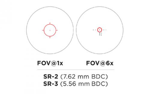 EOTech Vudu Rifle Scope, 1-6X24mm, SR-2 (7.62 BDC) Illuminated Reticle, First Focal Plane, Black VDU1-6FFSR2