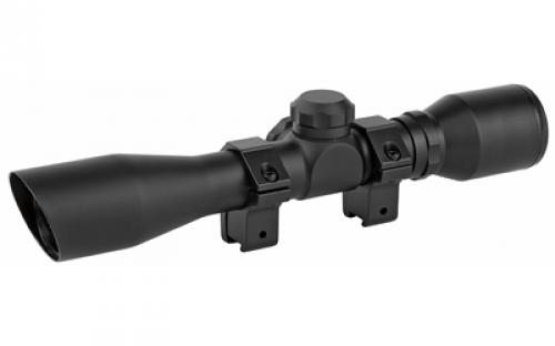 Truglo 4x32 Compact Scope Series, Rimfire Rifle Scope, 4X 32, 1, Duplex Reticle, Waterproof, Fogproof, Nitrogen Gas Filled, Rubber Eye Guard, 4 Eye Relief, Compact/Lightweight, Mounting Rings Included, Matte Finish TG-TG8504BR