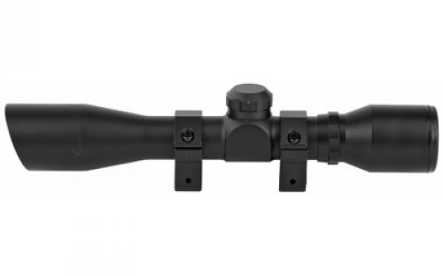 Truglo 4x32 Compact Scope Series, Rimfire Rifle Scope, 4X 32, 1", Duplex Reticle, Waterproof, Fogproof, Nitrogen Gas Filled, Rubber Eye Guard, 4" Eye Relief, Compact/Lightweight, Mounting Rings Included, Matte Finish TG-TG8504BR