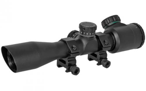 Truglo TRU-BRITE Xtreme Compact Tactical Rifle Scope, 4X32, Fully-Coated Lenses, Illuminated Mil-Dot Reticle, Matte Black, 1-Piece base w/ 1 Rings and CR2032 Battery Included TG-TG8504TL