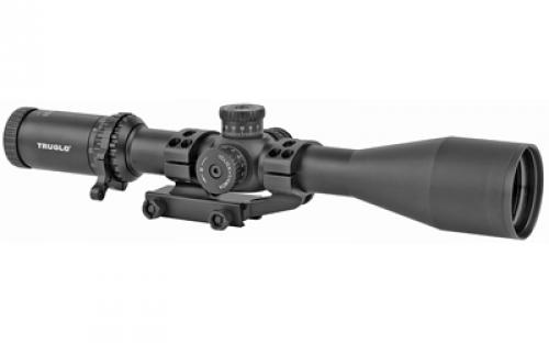 Truglo EMINUS Rifle Scope, 6-24X50, Muti-Coated Lenses, Illuminated TacPlex Reticle, Side Focus Dial, Matte Black, 30mm, 1 Piece Base, 3" Sunshade, and CR2032 Battery Included TG-TG8562TLR