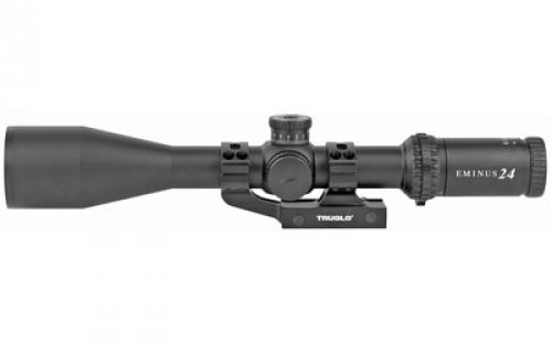 Truglo EMINUS Rifle Scope, 6-24X50, Muti-Coated Lenses, Illuminated TacPlex Reticle, Side Focus Dial, Matte Black, 30mm, 1 Piece Base, 3" Sunshade, and CR2032 Battery Included TG-TG8562TLR