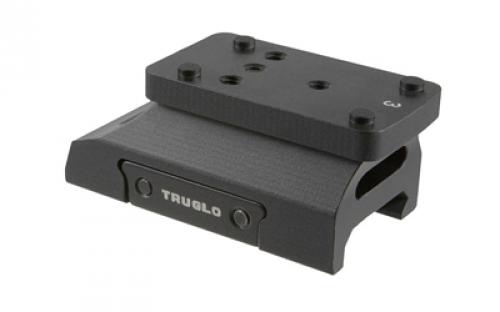 Truglo Universal Micro Red Dot Riser, Picatinny Attachment, T.O.P.S. Unviersal Adapter Plates (Most Major Pptic Brands), Nitride Finish, Black, Co-witness Height TG-TG8977B