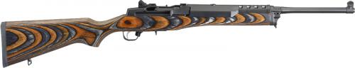 RUGER MINI-14 5.56MM LAMINATED CHEVRON BROWN/BLACK STOCK BLUE